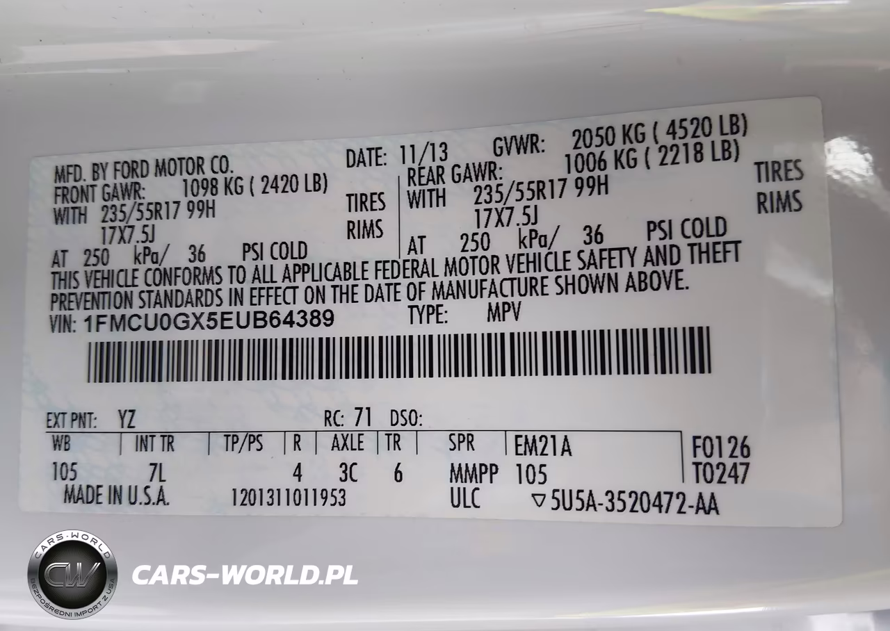 2014 Ford Escape Se VIN:1FMCU0GX5EUB64389 - 9