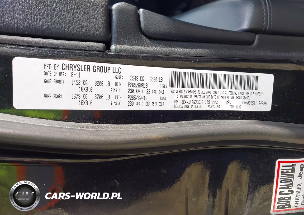 2012 Jeep Grand Cherokee Laredo VIN:1C4RJFAG3CC121109 - 9
