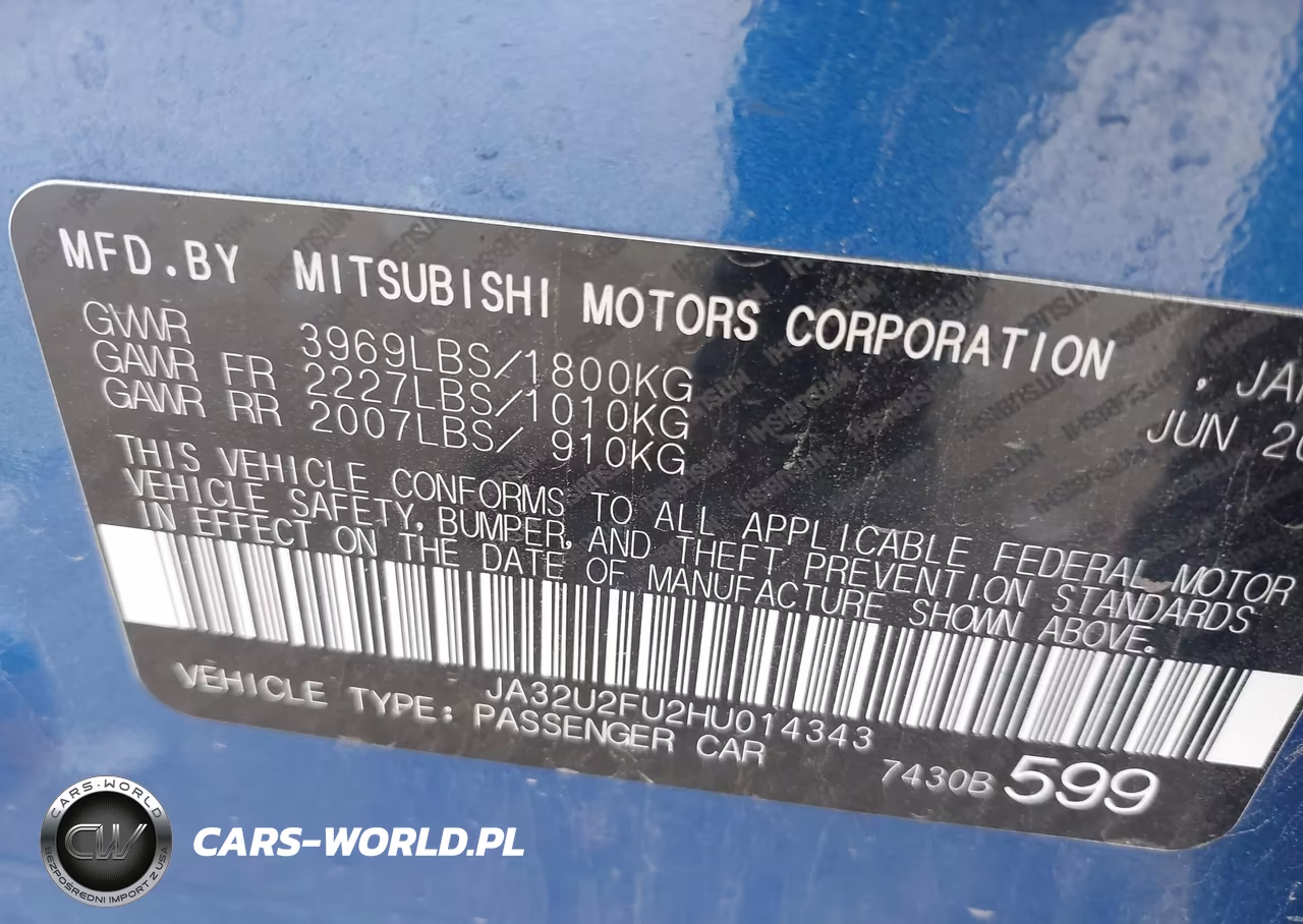 2017 Mitsubishi Lancer Le VIN:JA32U2FU2HU014343 - 9