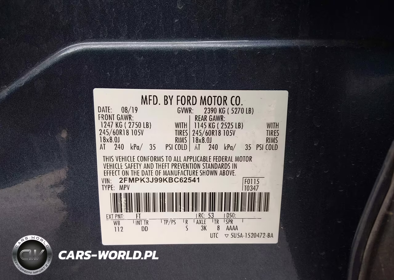 2019 Ford Edge Sel VIN:2FMPK3J99KBC62541 - 9
