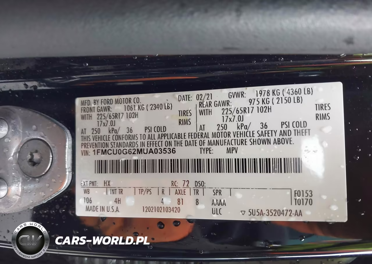 2021 Ford Escape Se VIN:1FMCU0G62MUA03536 - 9