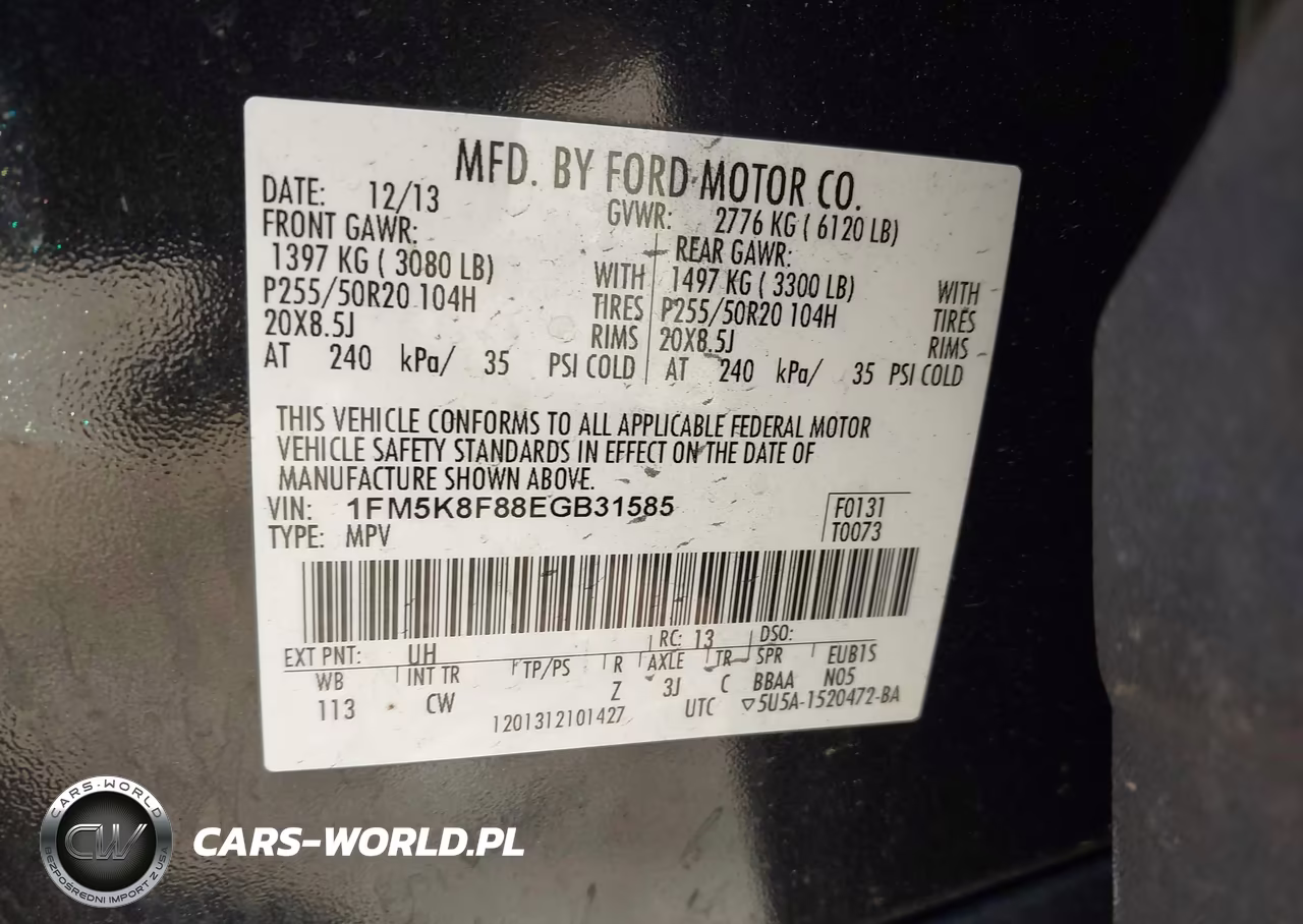 2014 Ford Explorer Limited VIN:1FM5K8F88EGB31585 - 9