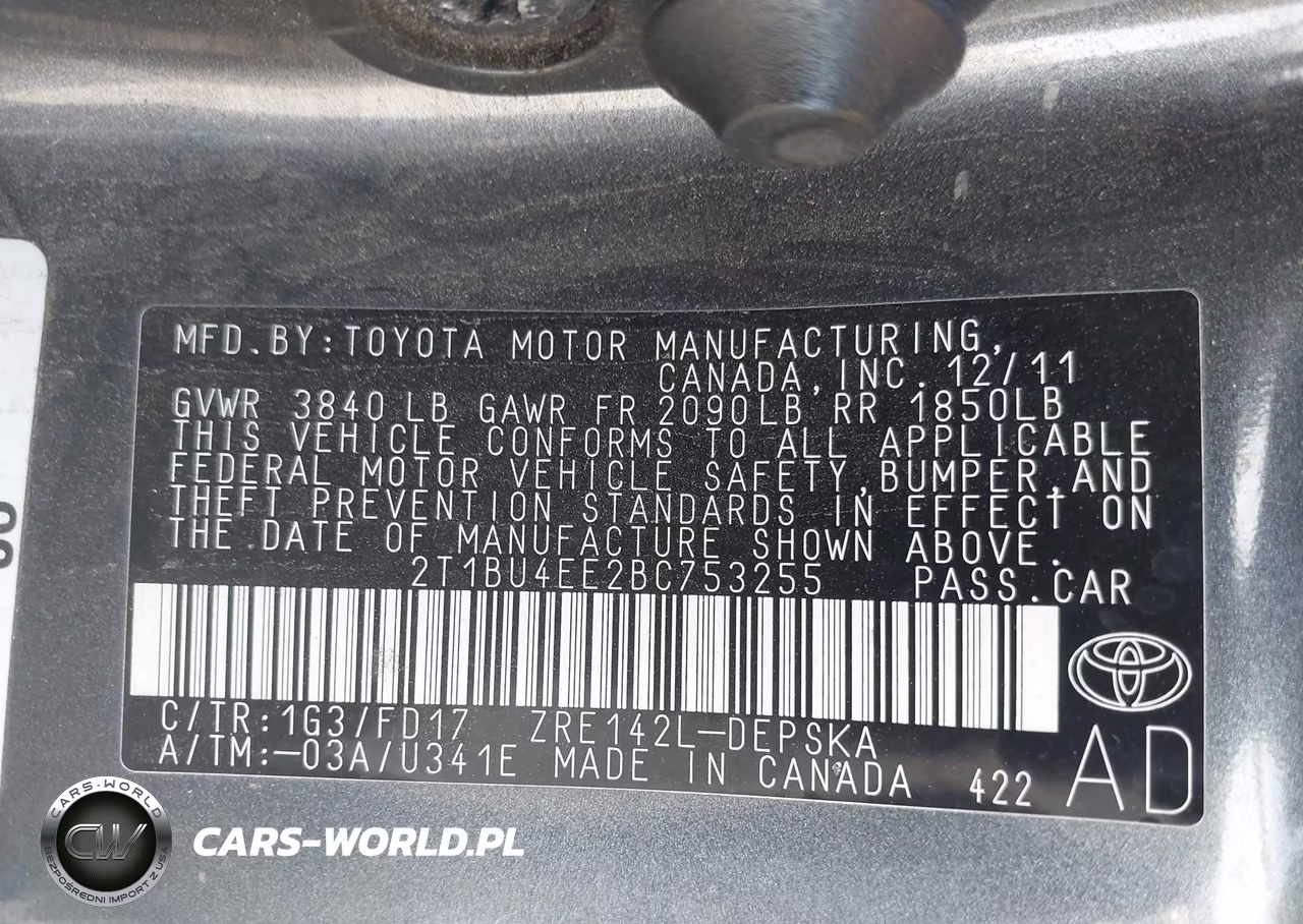 2011 Toyota Corolla S VIN:2T1BU4EE2BC753255 - 9
