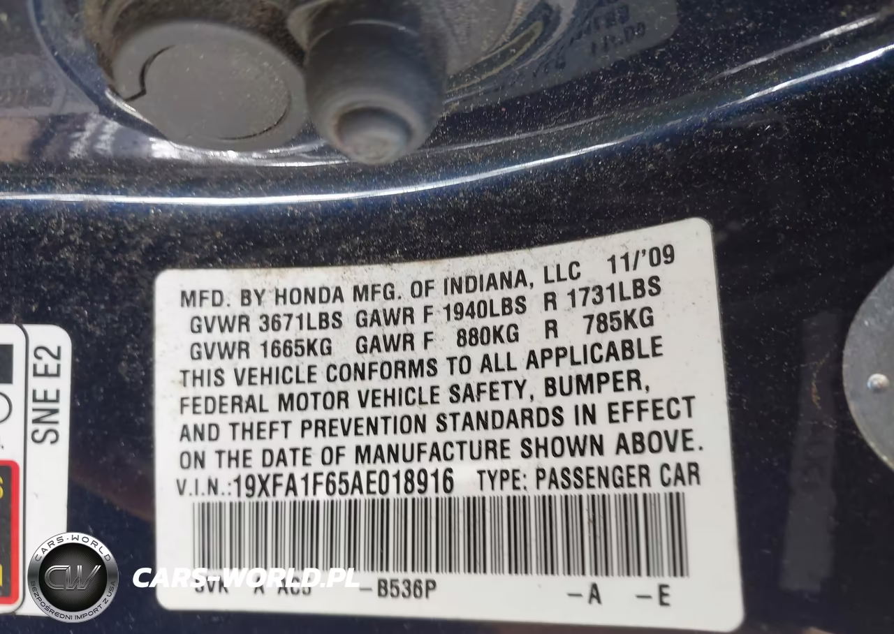 2010 Honda Civic Lx-S VIN:19XFA1F65AE018916 - 9