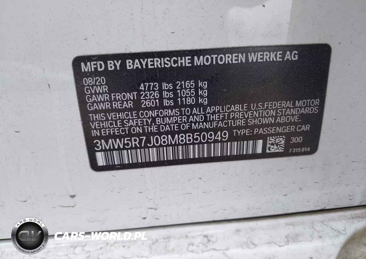 2021 BMW 330I xDrive VIN:3MW5R7J08M8B50949 - 9