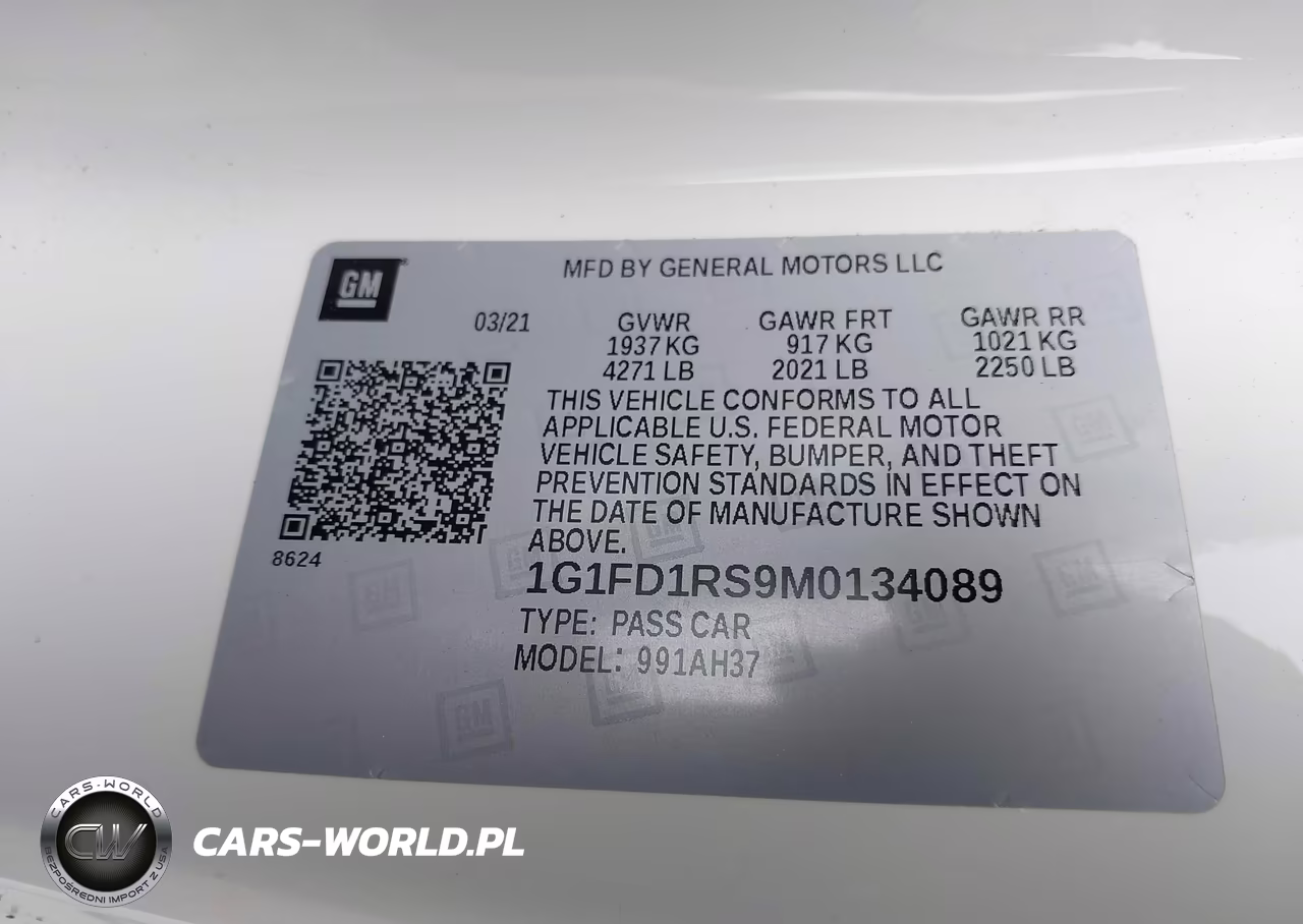 2021 Chevrolet Camaro Rwd 2Lt VIN:1G1FD1RS9M0134089 - 9