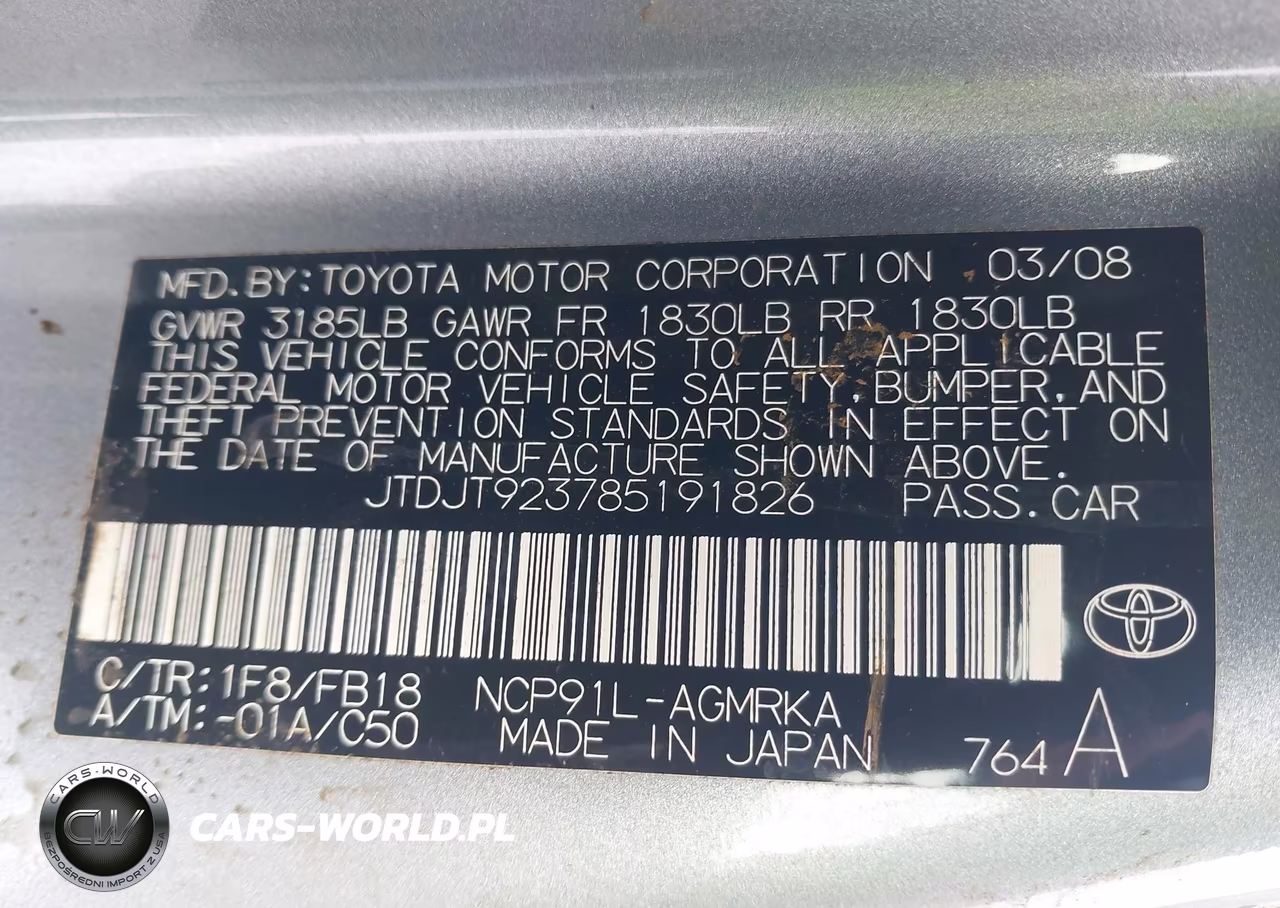 2008 Toyota Yaris VIN:JTDJT923785191826 - 9