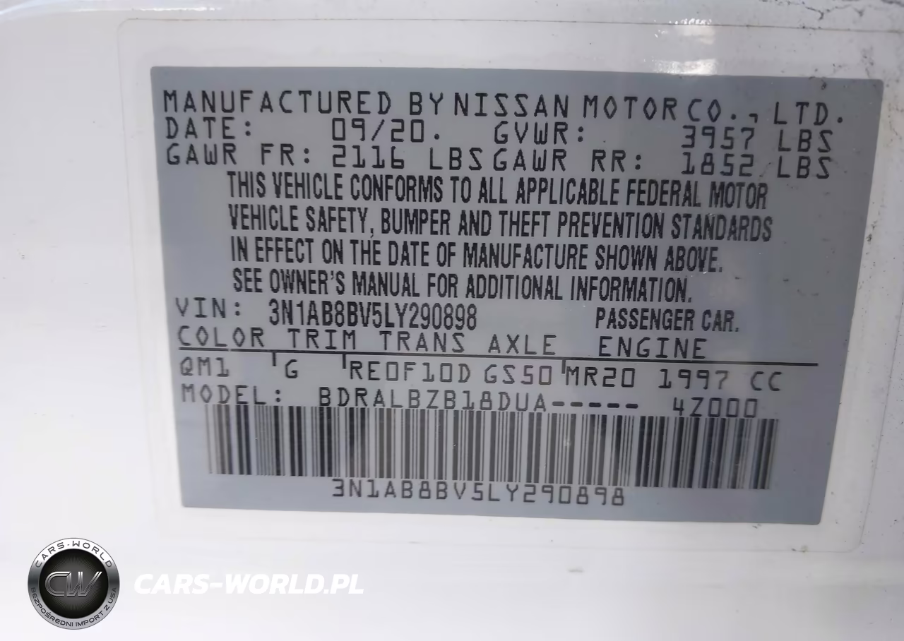 2020 Nissan Sentra S Xtronic Cvt VIN:3N1AB8BV5LY290898 - 9