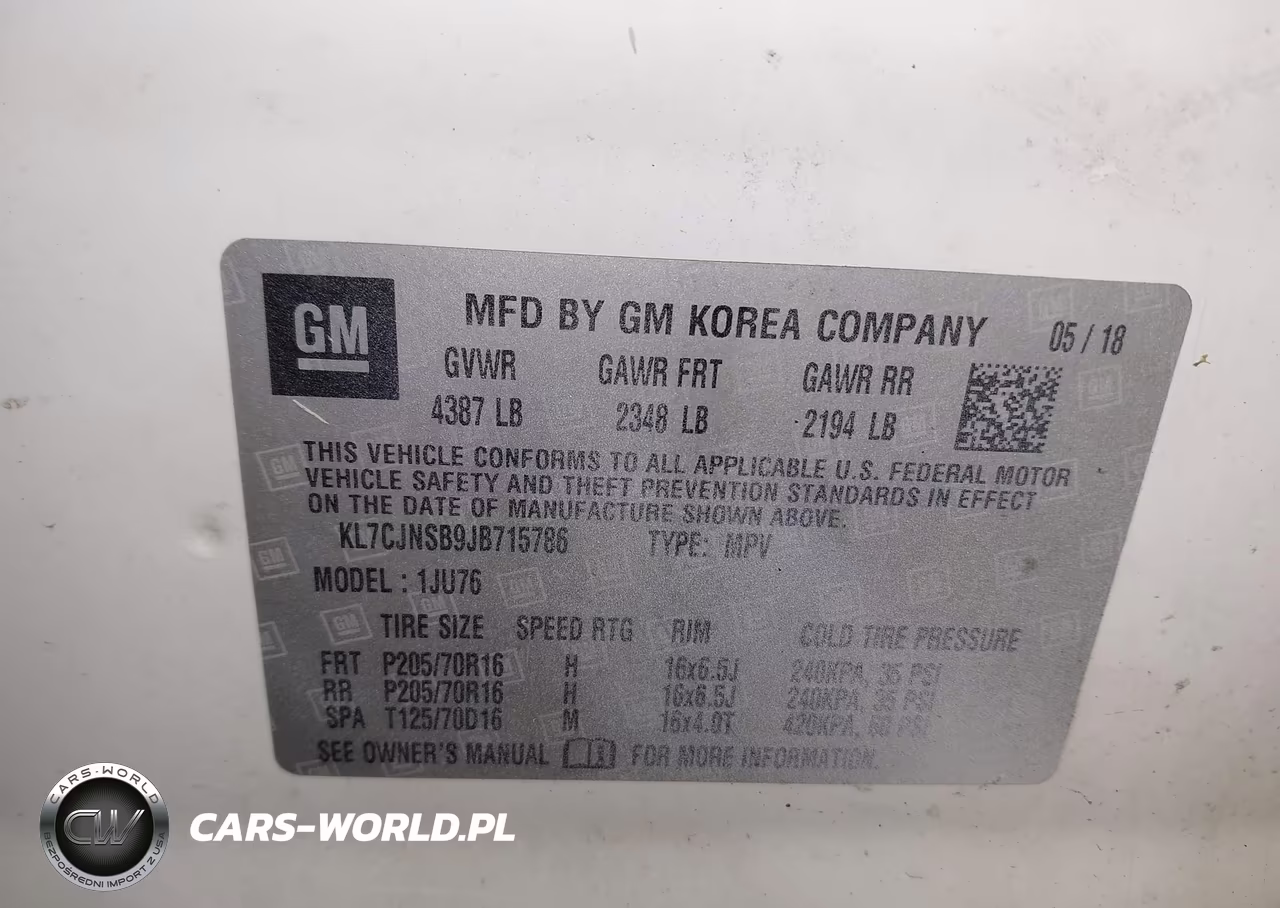 2018 Chevrolet Trax Ls VIN:KL7CJNSB9JB715786 - 9