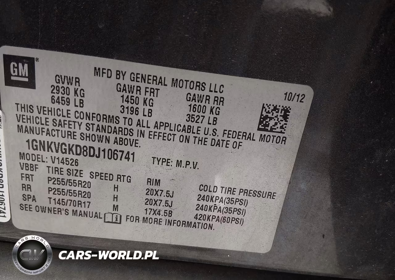 2013 Chevrolet Traverse 1Lt VIN:1GNKVGKD8DJ106741 - 9
