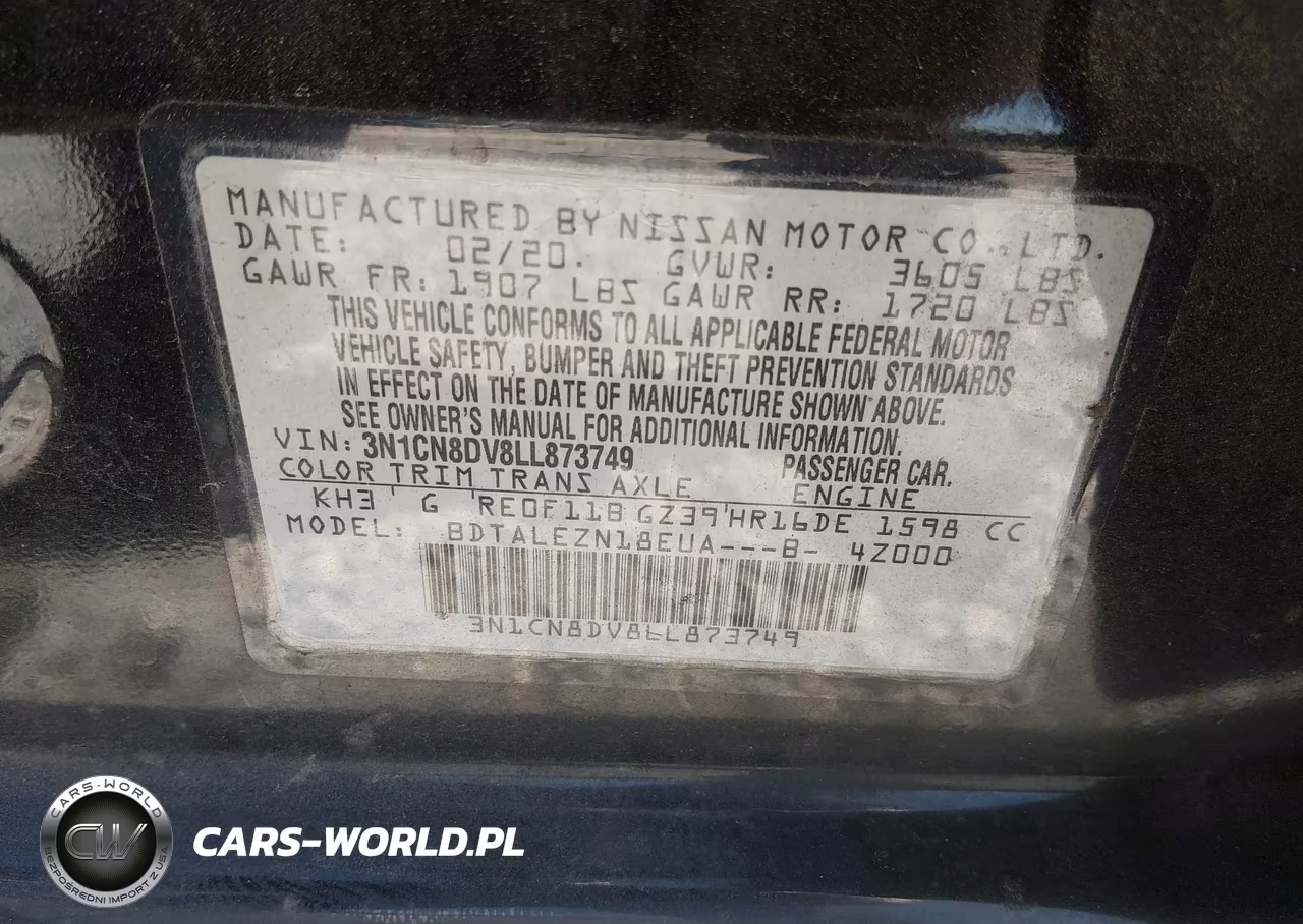 2020 Nissan Versa S Xtronic Cvt VIN:3N1CN8DV8LL873749 - 9