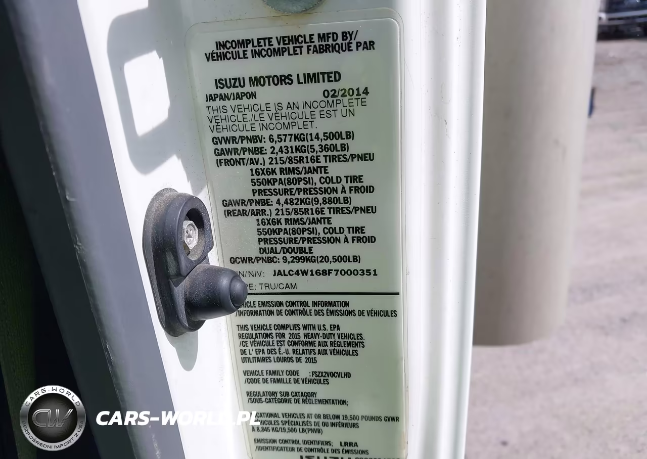 2015 Isuzu Npr Dsl Reg At VIN:JALC4W168F7000351 - 8