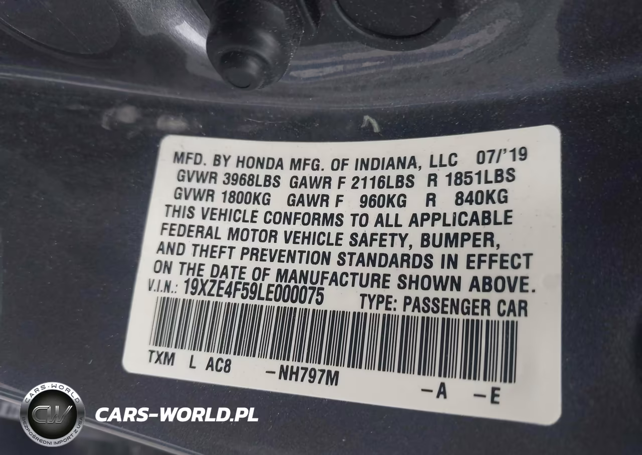 2020 Honda Insight Ex VIN:19XZE4F59LE000075 - 9