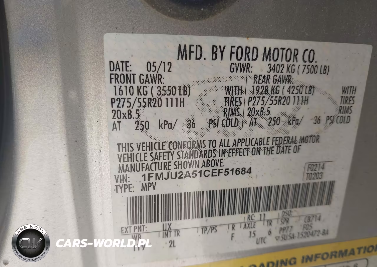 2012 Ford Expedition Limited VIN:1FMJU2A51CEF51684 - 9