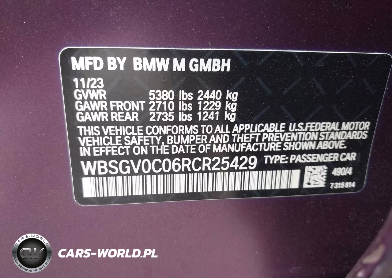 2024 BMW M8 Gran Coupe Competition VIN:WBSGV0C06RCR25429 - 9