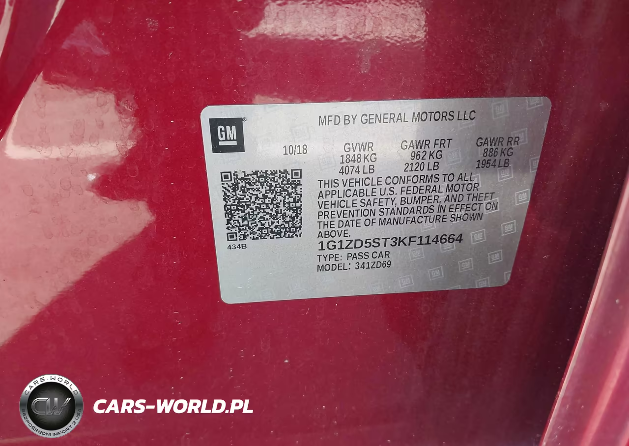 2019 Chevrolet Malibu Lt VIN:1G1ZD5ST3KF114664 - 9