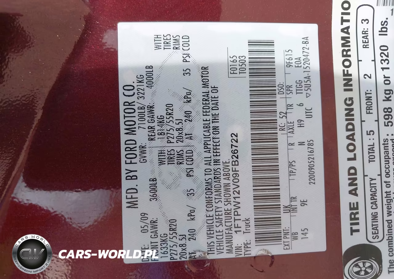 2009 Ford F-150 Platinum VIN:1FTPW12V09FB26722 - 9