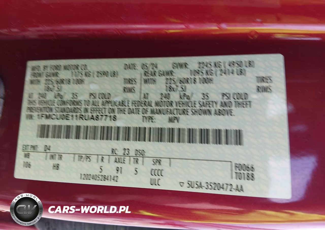 2024 Ford Escape Phev VIN:1FMCU0E11RUA87718 - 9