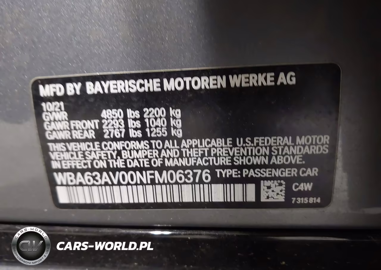 2022 BMW 430I Gran Coupe VIN:WBA63AV00NFM06376 - 9