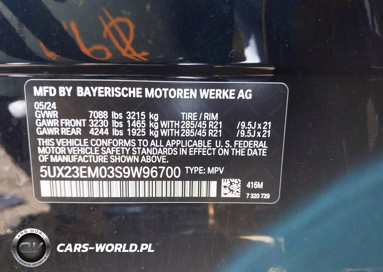 2025 BMW X7 xDrive40I VIN:5UX23EM03S9W96700 - 9