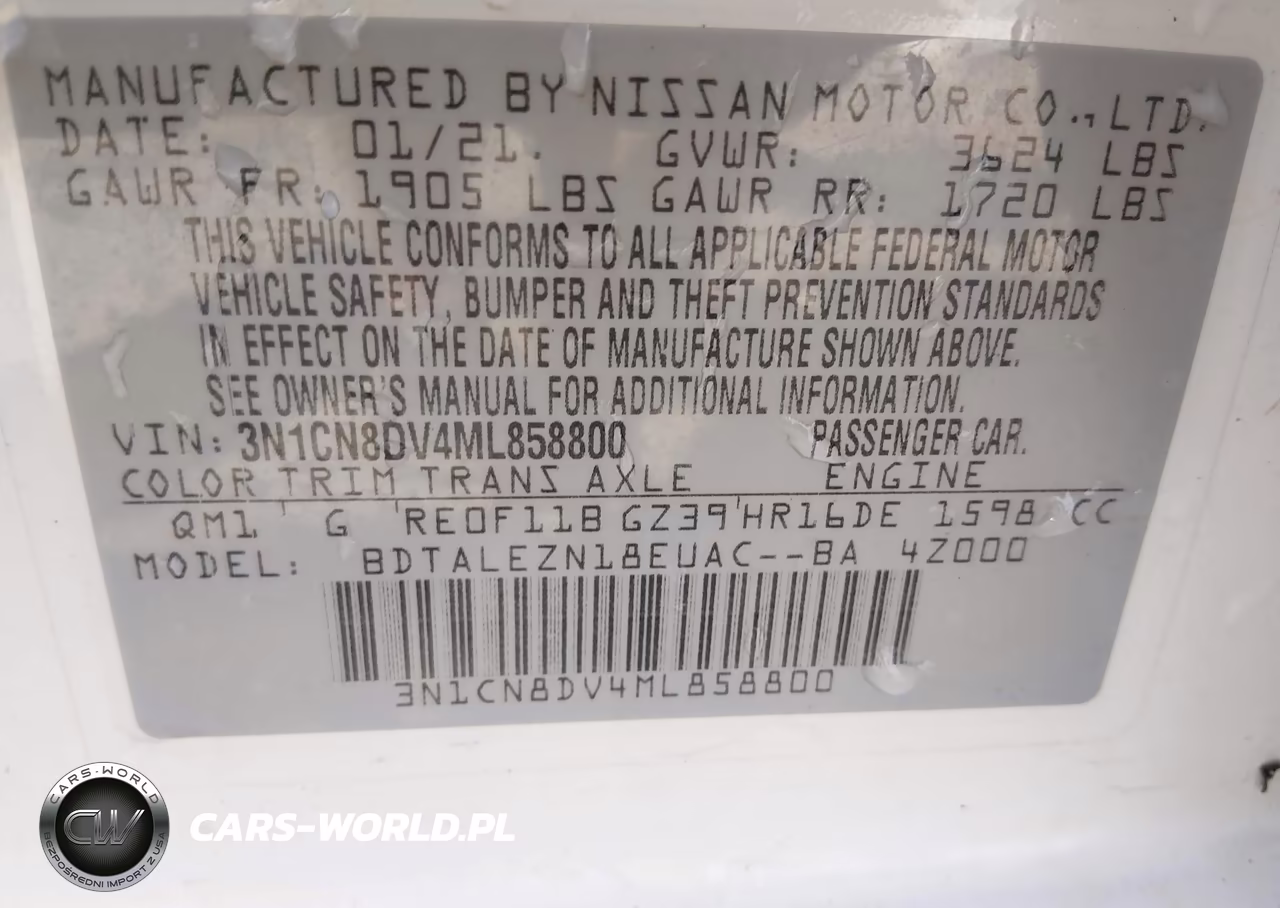 2021 Nissan Versa S Xtronic Cvt VIN:3N1CN8DV4ML858800 - 9