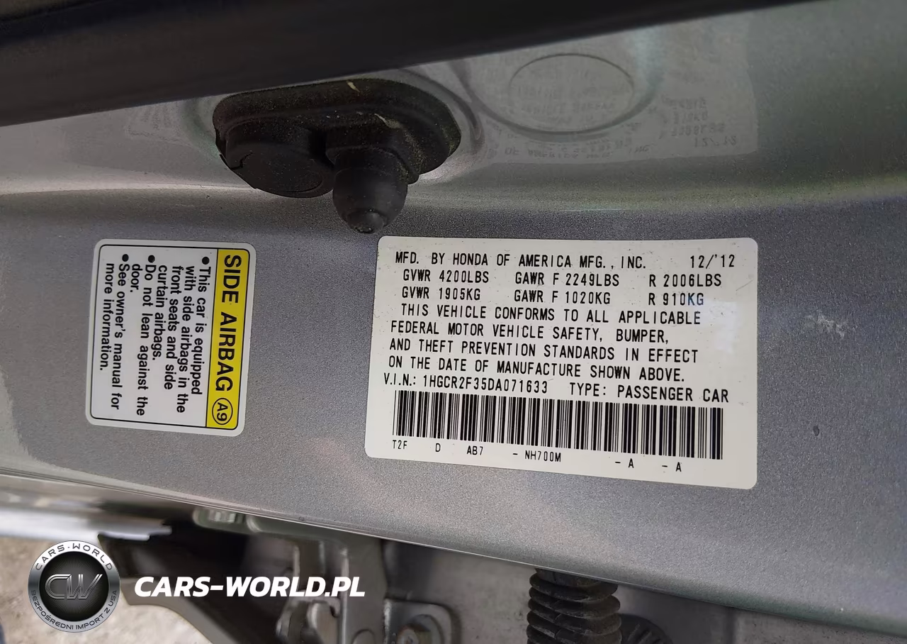 2013 Honda Accord Lx VIN:1HGCR2F35DA071633 - 9