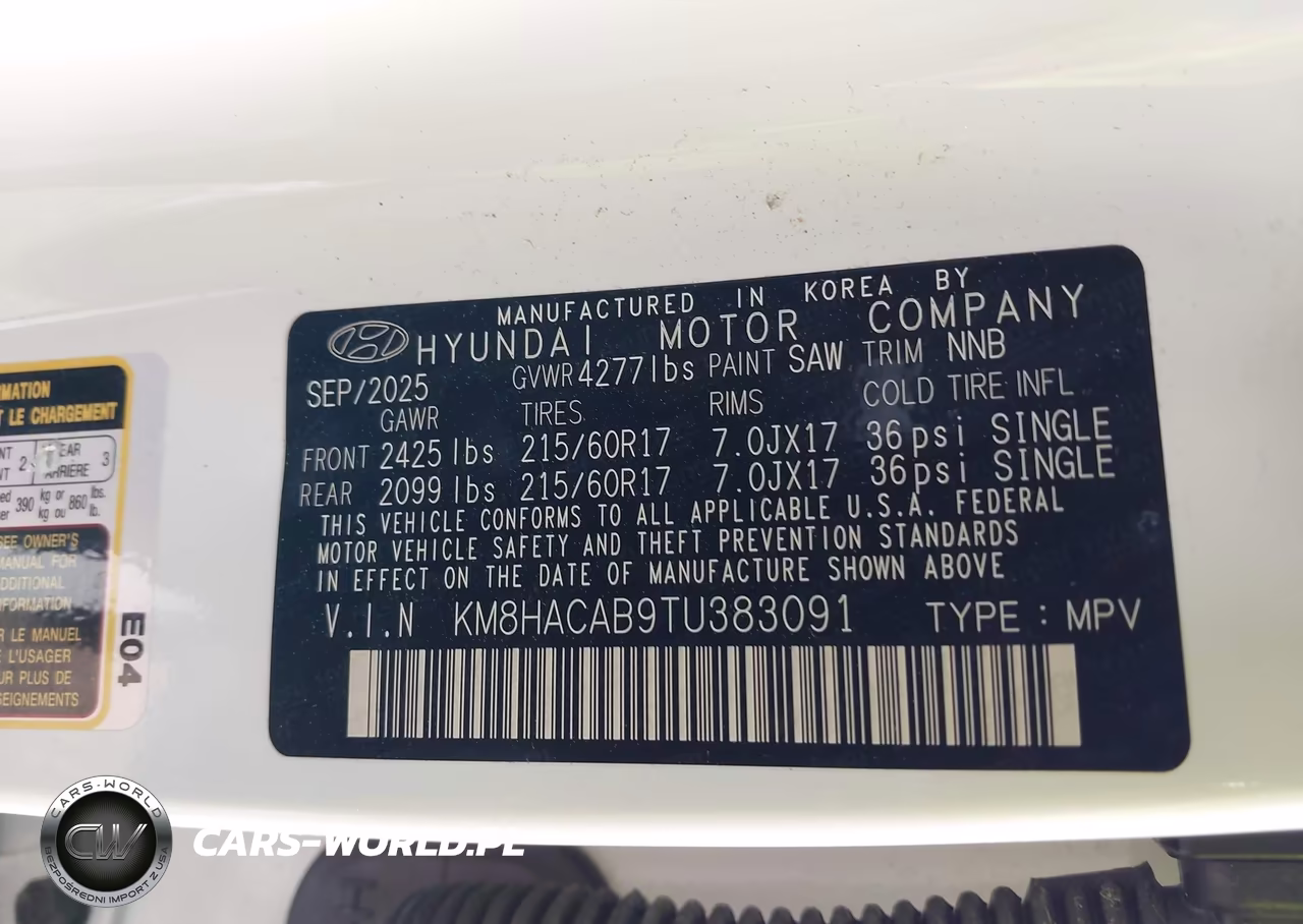 2026 Hyundai Kona Se VIN:KM8HACAB9TU383091 - 9