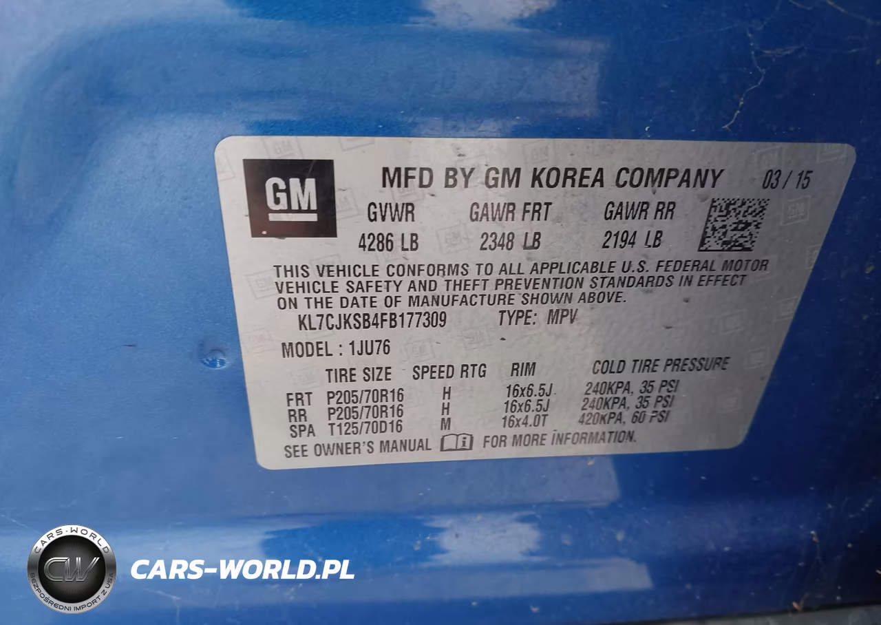 2015 Chevrolet Trax 1Ls VIN:KL7CJKSB4FB177309 - 9