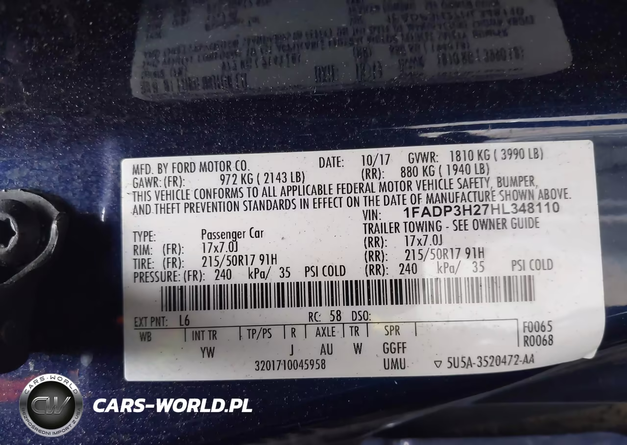 2017 Ford Focus Sel VIN:1FADP3H27HL348110 - 9