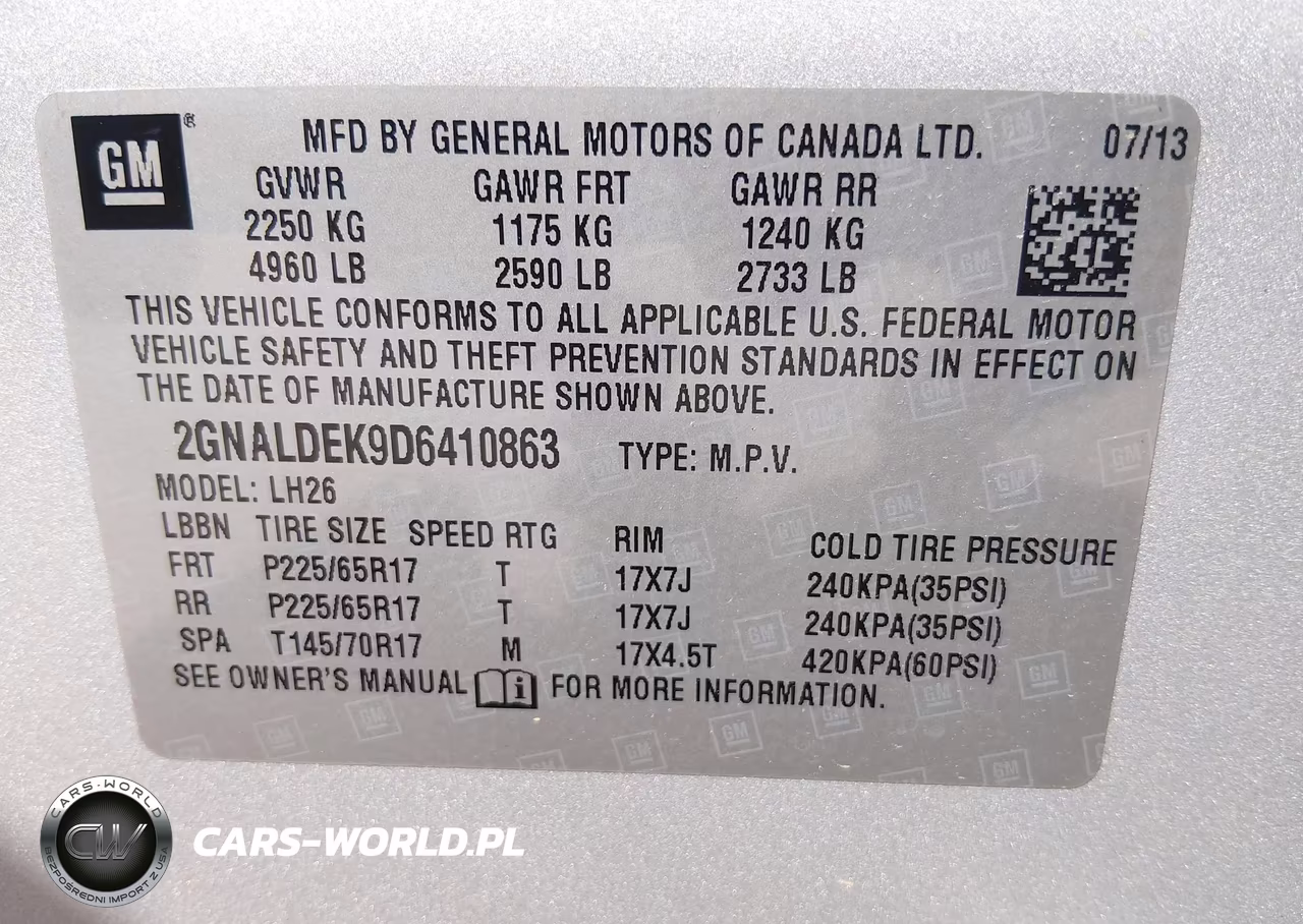 2013 Chevrolet Equinox 1Lt VIN:2GNALDEK9D6410863 - 9