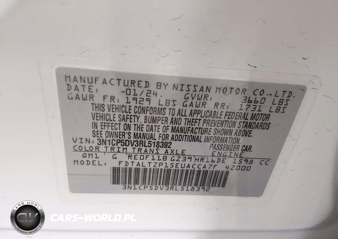 2024 Nissan Kicks Sr Xtronic Cvt VIN:3N1CP5DV3RL518392 - 9