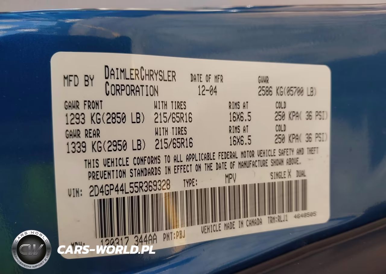 2005 Dodge Grand Caravan Sxt VIN:2D4GP44L55R369328 - 9