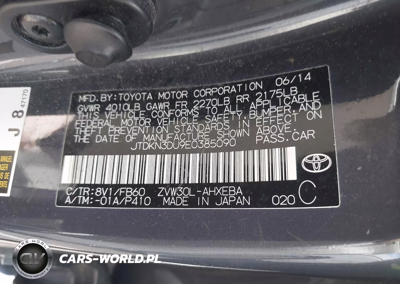 2014 Toyota Prius Three VIN:JTDKN3DU9E0385090 - 9