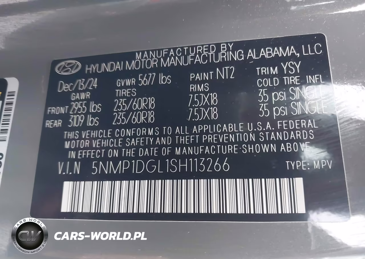 2025 Hyundai Santa Fe Se VIN:5NMP1DGL1SH113266 - 9