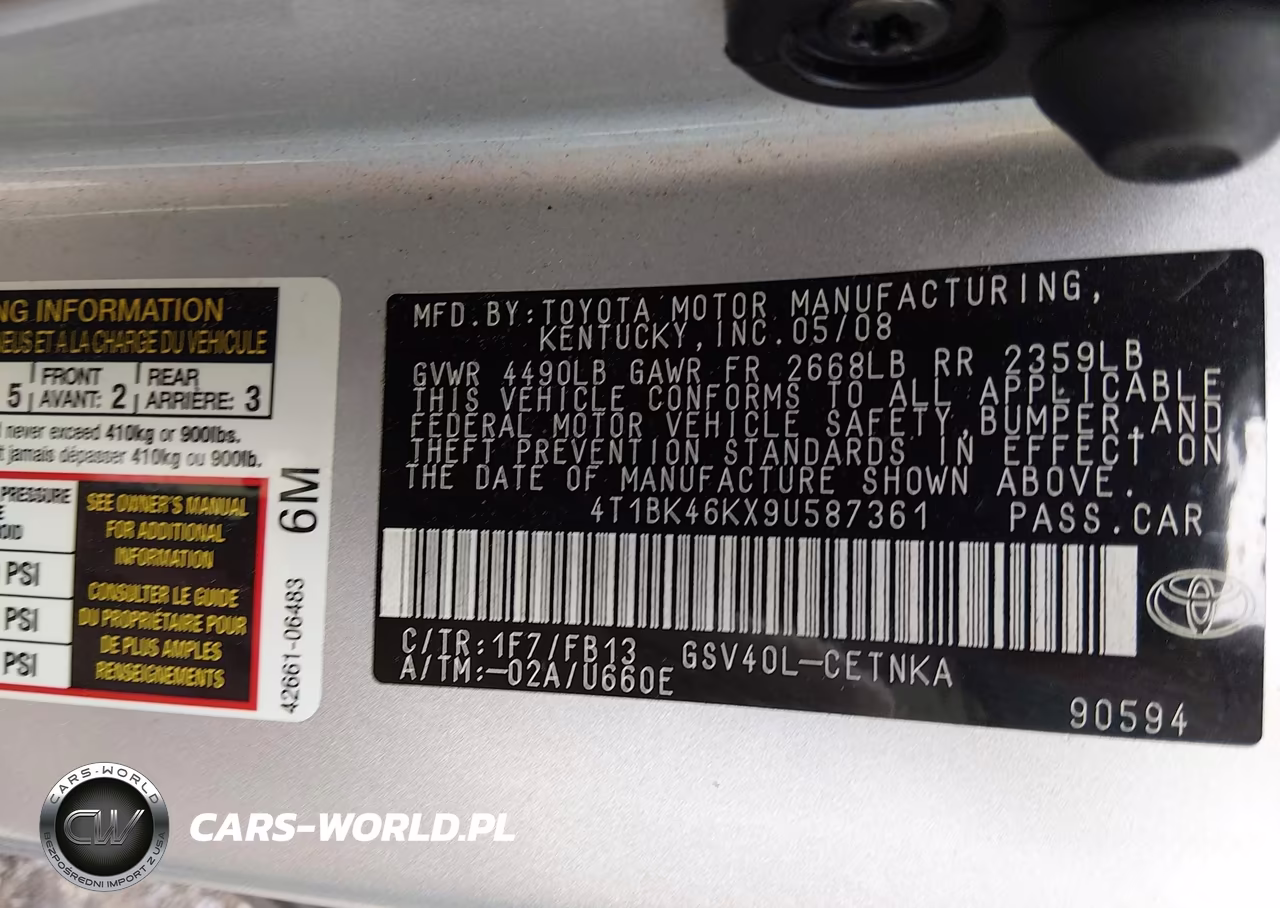 2009 Toyota Camry Le V6 VIN:4T1BK46KX9U587361 - 9