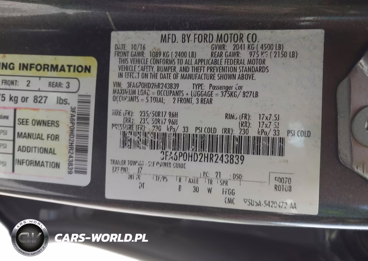 2017 Ford Fusion Se VIN:3FA6P0HD2HR243839 - 9