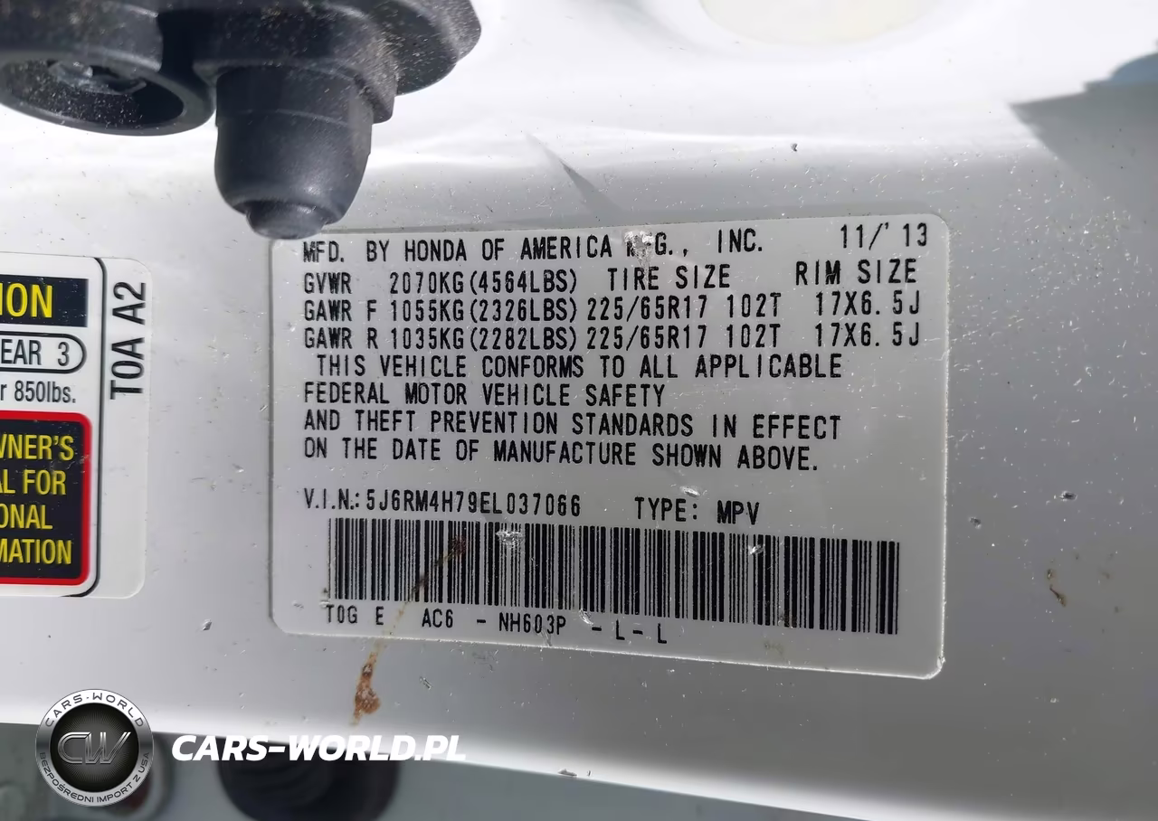 2014 Honda Cr-V Ex-L VIN:5J6RM4H79EL037066 - 9