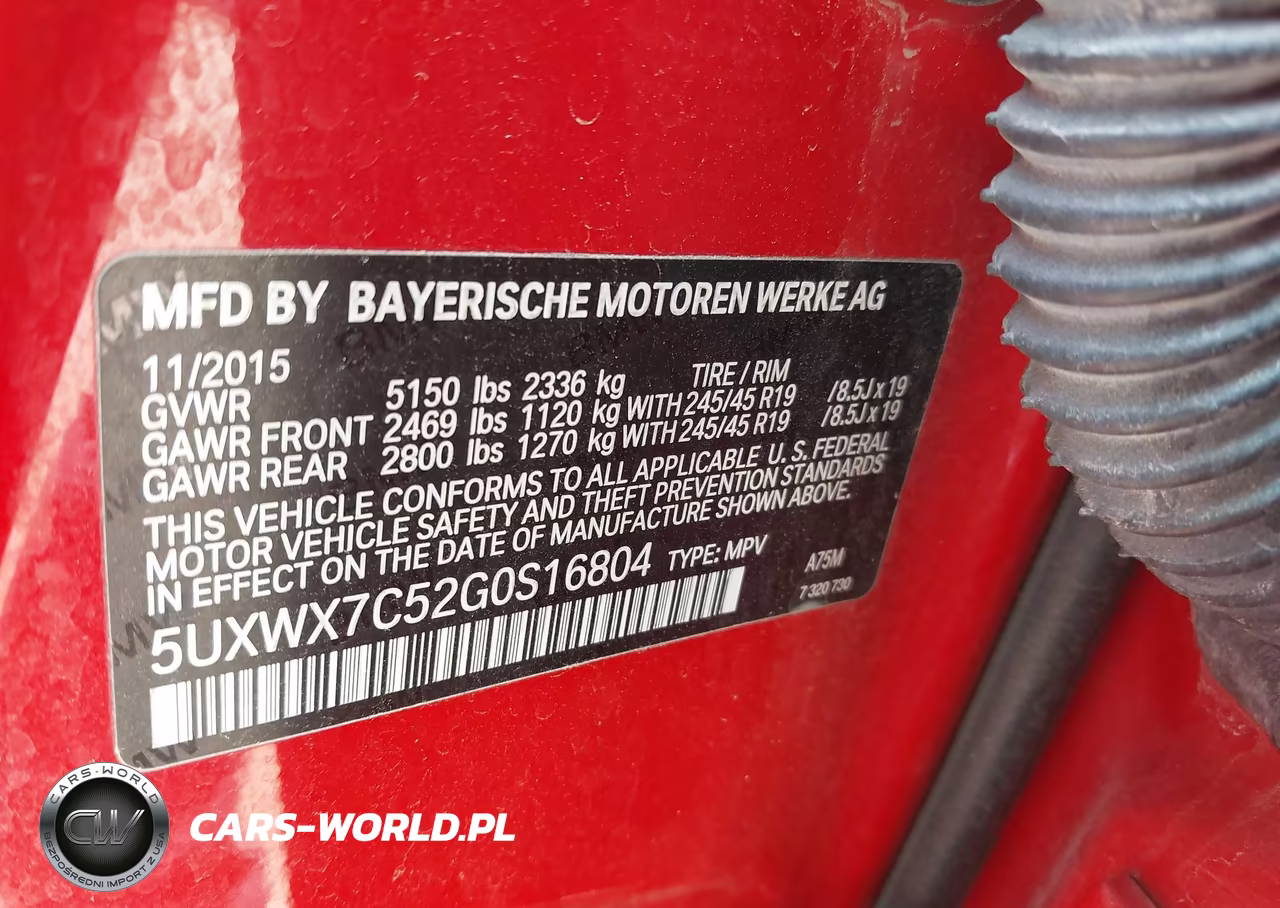2016 BMW X3 xDrive35I VIN:5UXWX7C52G0S16804 - 9