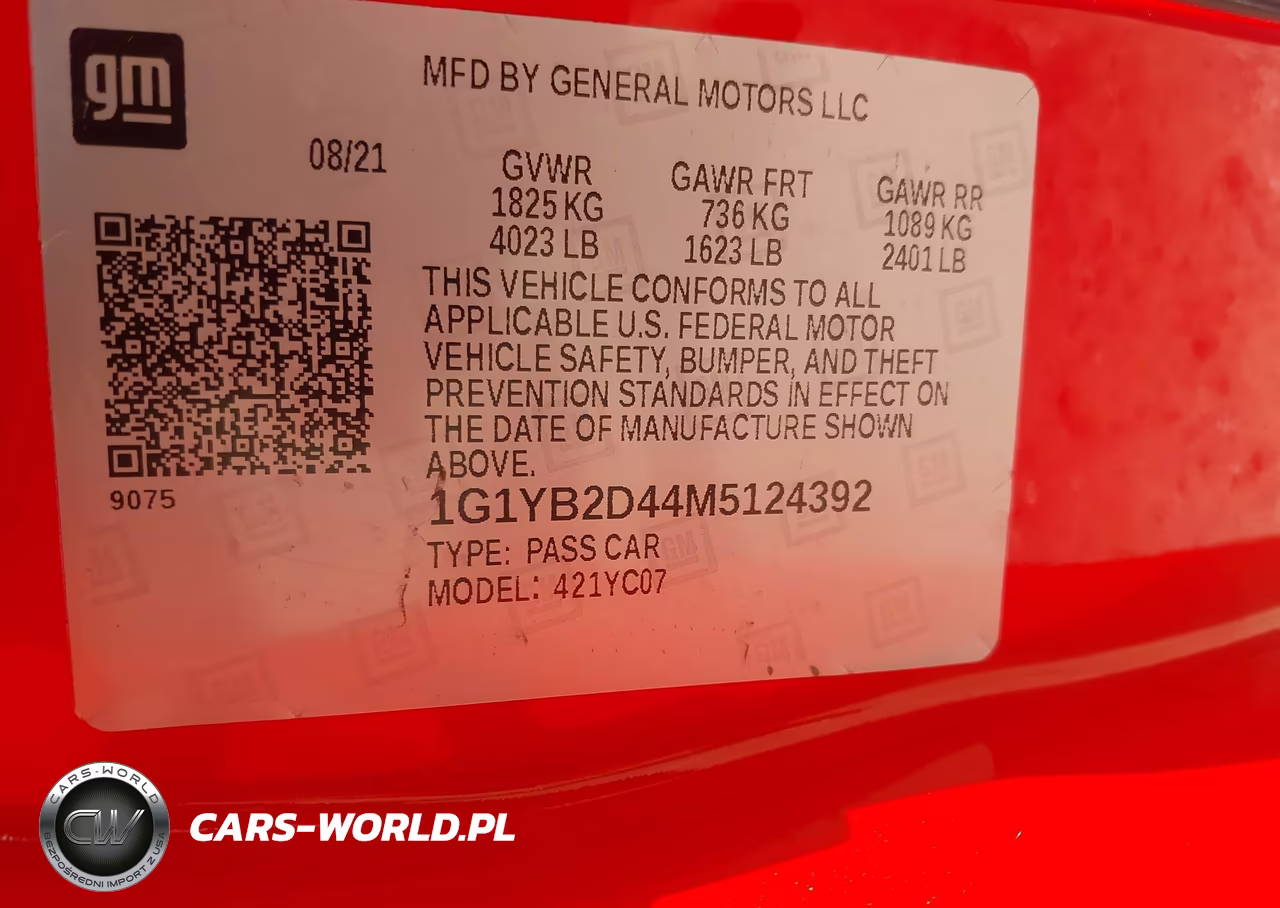 2021 Chevrolet Corvette Stingray Rwd 2Lt VIN:1G1YB2D44M5124392 - 9