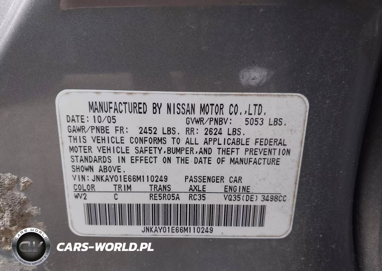 2006 Infiniti M35 VIN:JNKAY01E66M110249 - 9