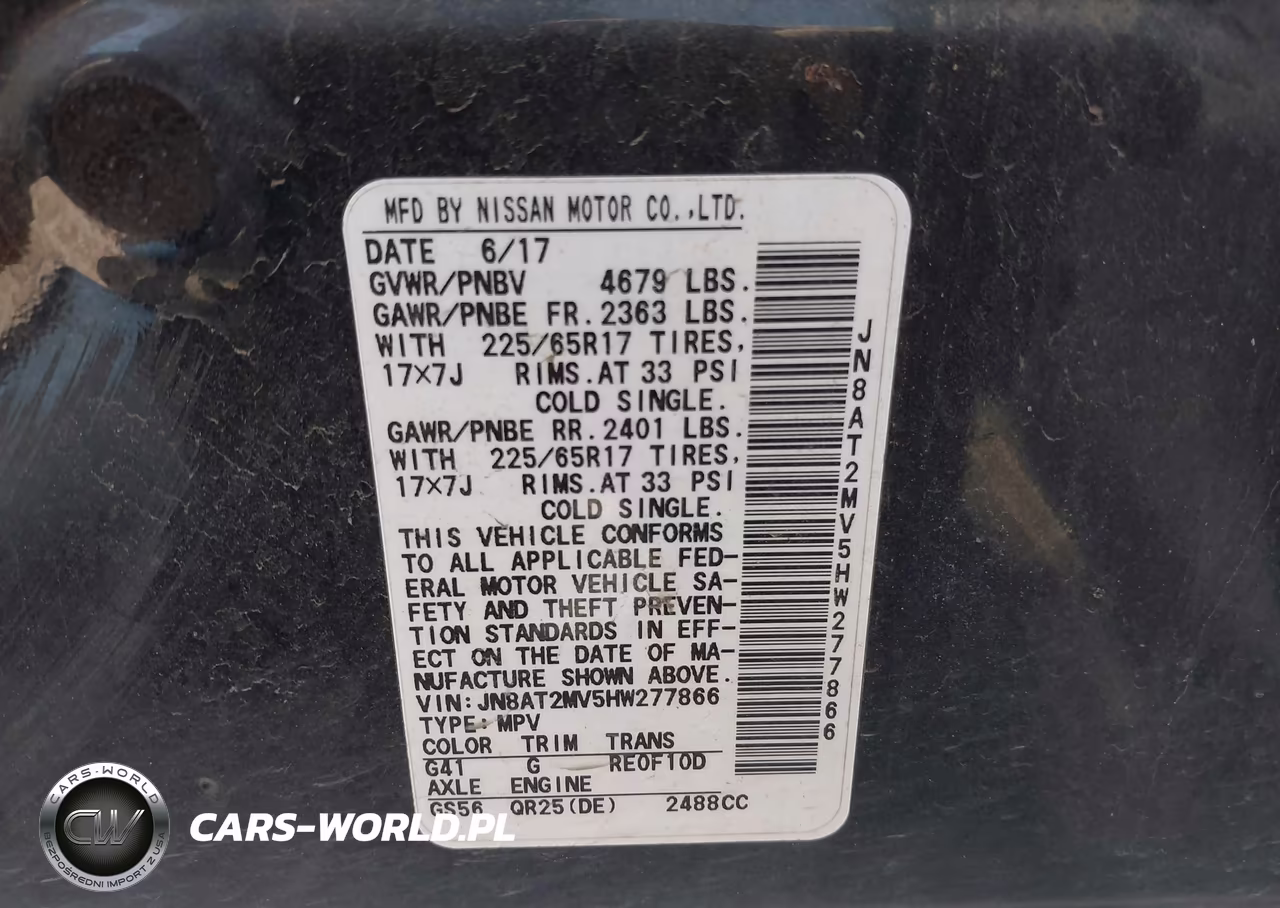 2017 Nissan Rogue Sv VIN:JN8AT2MV5HW277866 - 9