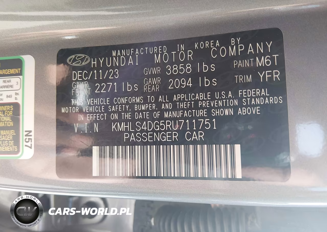 2024 Hyundai Elantra Sel VIN:KMHLS4DG5RU711751 - 9