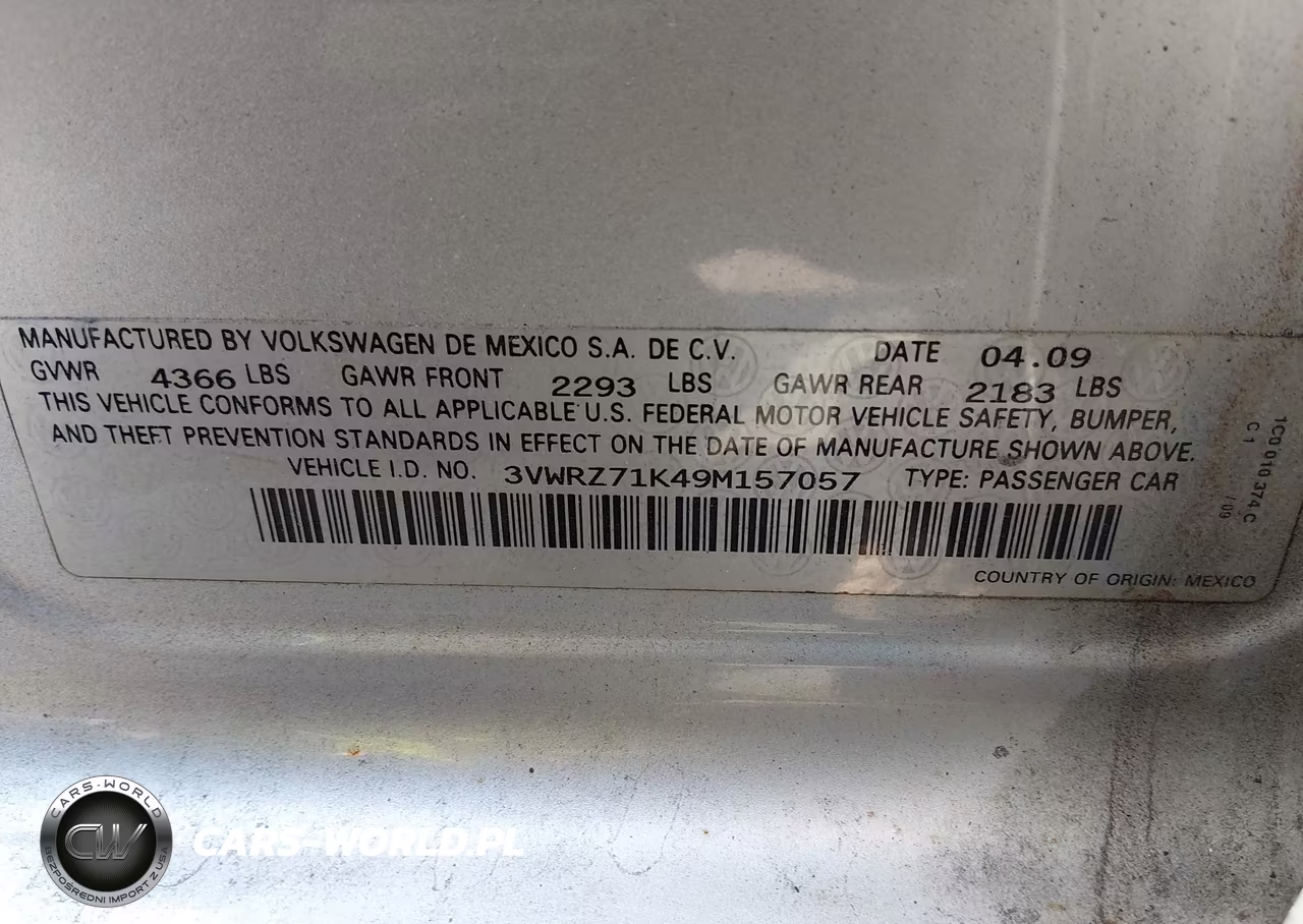 2009 Volkswagen Jetta Se VIN:3VWRZ71K49M157057 - 9