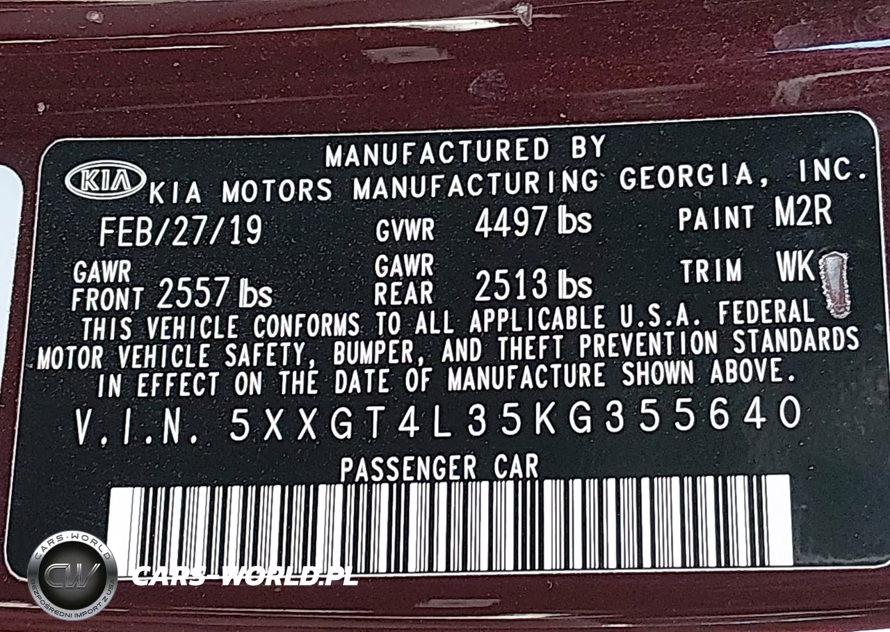 2019 Kia Optima Lx VIN:5XXGT4L35KG355640 - 9