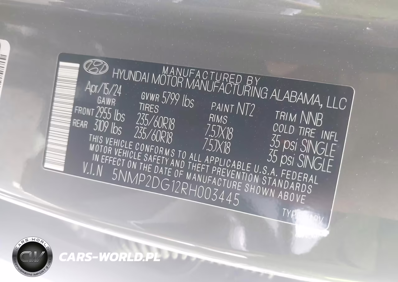2024 Hyundai Santa Fe Hybrid Sel VIN:5NMP2DG12RH003445 - 9