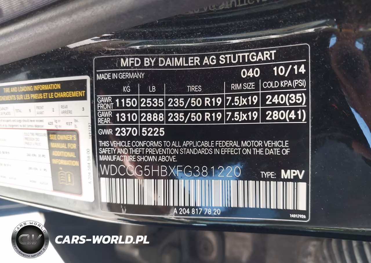2015 Mercedes-Benz Glk 350 VIN:WDCGG5HBXFG381220 - 9