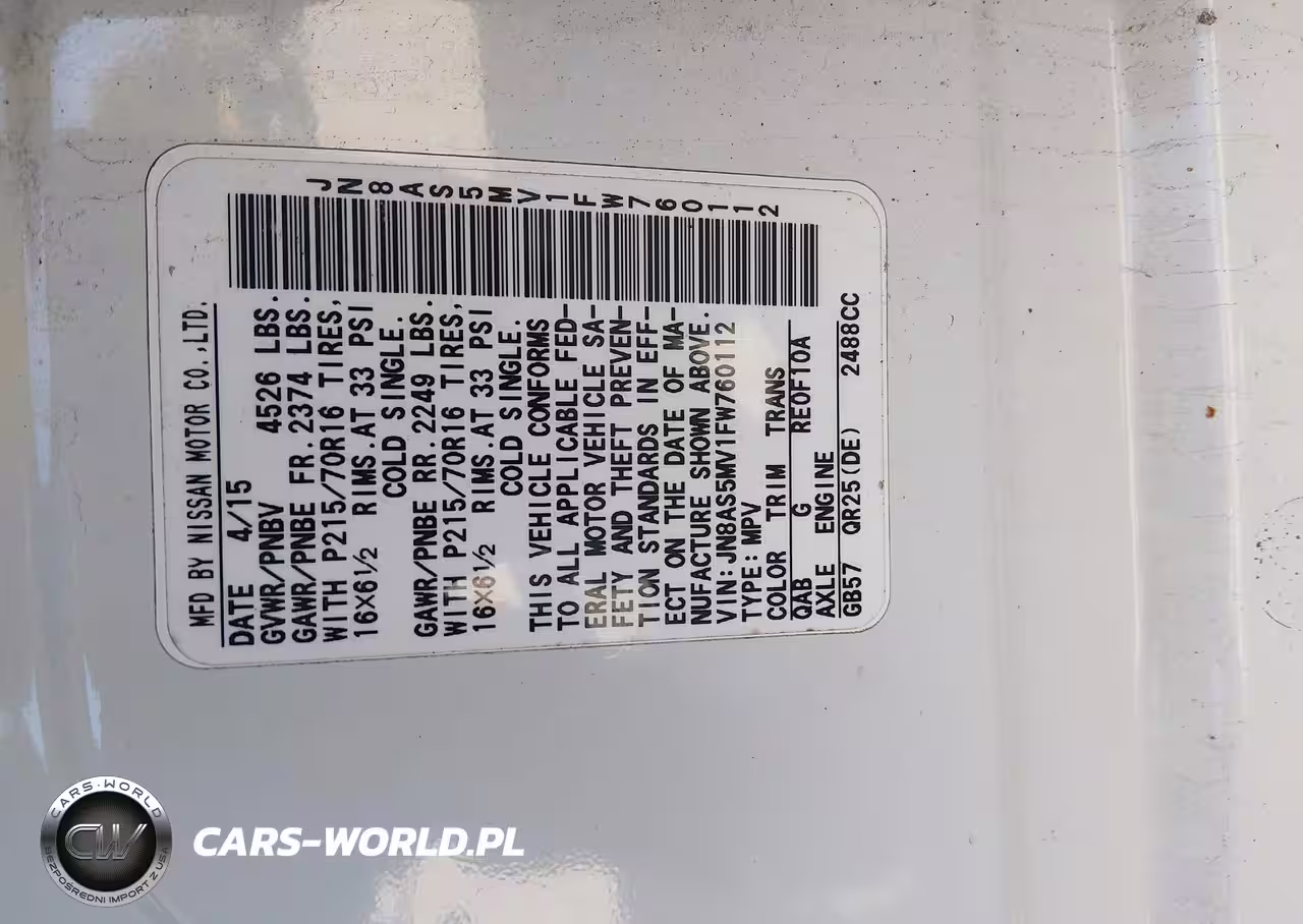 2015 Nissan Rogue Select S VIN:JN8AS5MV1FW760112 - 7