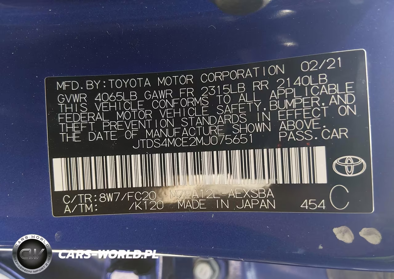 2021 Toyota Corolla Se VIN:JTDS4MCE2MJ075651 - 9