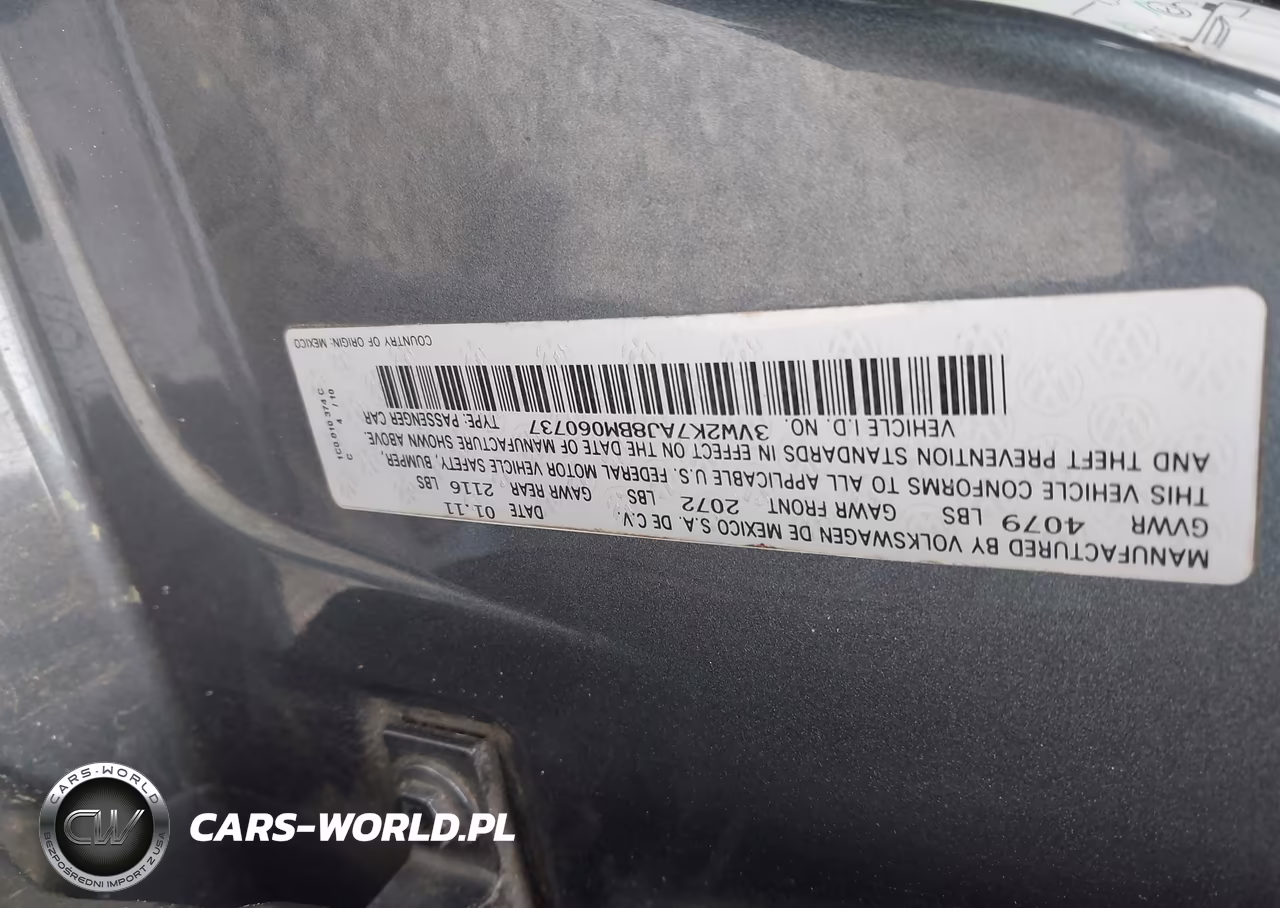 2011 Volkswagen Jetta 2.0L S VIN:3VW2K7AJ8BM060737 - 9