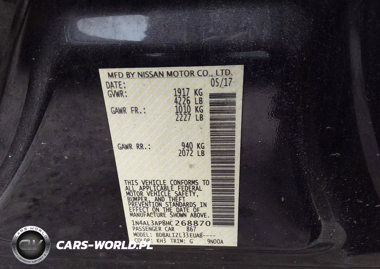 2017 Nissan Altima 2.5-S-Sv-Sl-Sr VIN:1N4AL3AP8HC268870 - 9